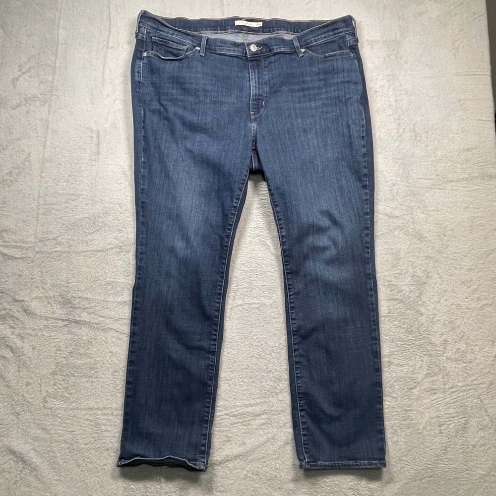 Levi's Classic Straight Jeans Womens 22W Blue WaterLess Stretch Denim